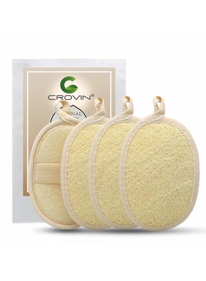 CROVIN Bigger 5x7 Natural loofah Sponge for Exfoliating and Invigorate Your Dead Skin - Eco Friendly and Biodegradable All-Natural Loufa - Deeply Clean Your Body Pack of 4 - Image 1