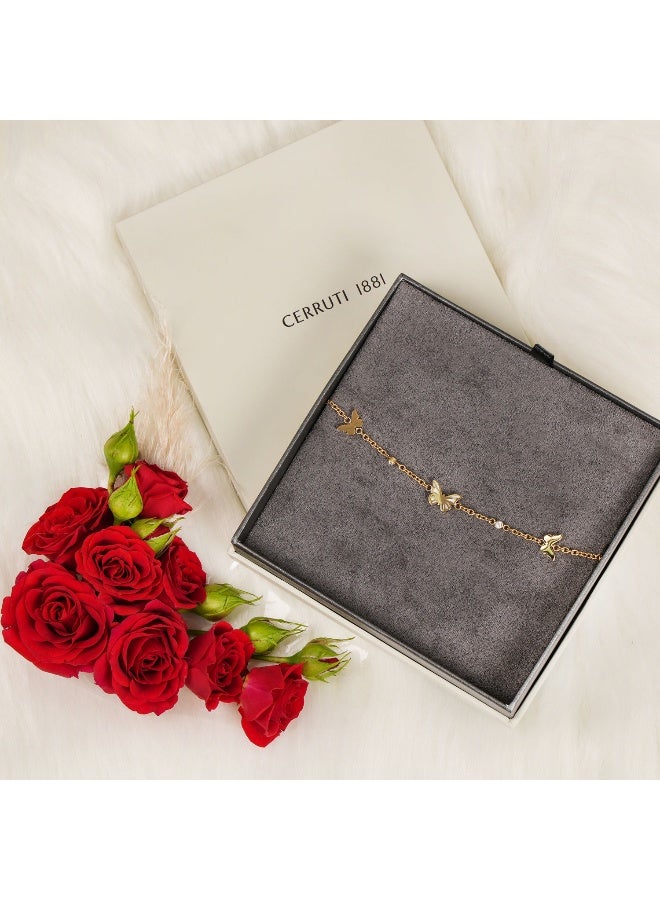 CERRUTI 1881 Cerruti 1881 Butterfly Bracelet With Red Fresh Roses 