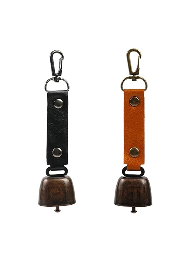 erorex Metal Vintage Mini Cowbell Bells Decorations Key Ring With Bell Versatile Compact And Portable Cowbell Drum For Outdoor Hiking Backpack Pendant Pack Of 2 - Image 1