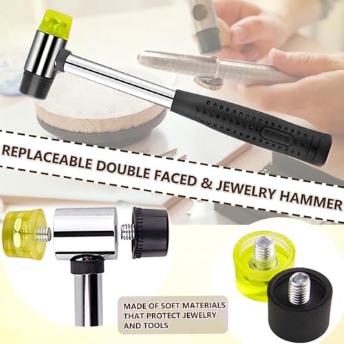EJOQSON Ring Sizer Measuring Tool Ring Sizing Kit Ring Size Measurer Metal Jewelry Ring Mandrel and Mallet Finger Ring Shaper to Fix Bent Rings Fixer Reshaper Tool (10-Ring Size Shaper Tool) - Image 4