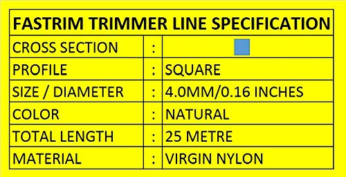 Fastrim Square 4MM (0.16inch) 35 METRE/White/Grass Trimmer/Nylon Trimmer LINE - Image 2