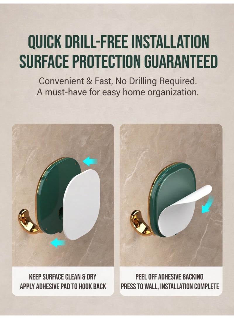 واي إكس برو 4 قطع خطافات مناشف، خطافات لاصقة، خطافات حائط بتصميم عصري بسيط لغرف النوم والفنادق وحمامات السباحة والخزائن (بدون الحاجة للثقب) - Image 4