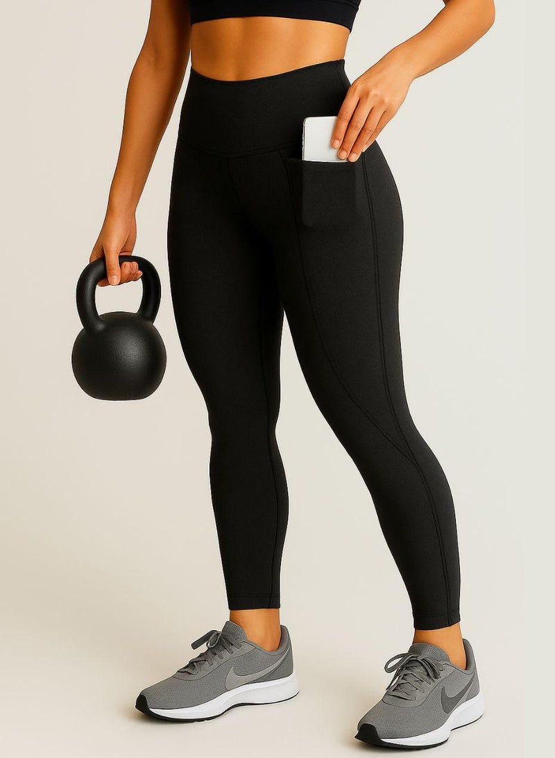 Moveletix Women's High Waisted Gym Luxury Leggings with Pocket - Image 1