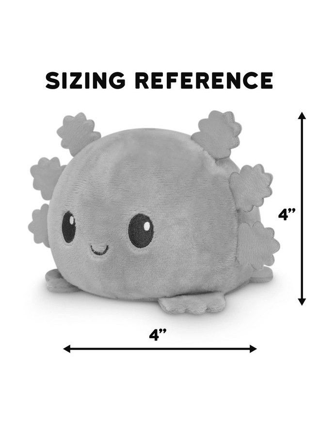 TeeTurtle - The Original Reversible Axolotl Plushie Gray + Rainbow Cute Sensory Fidget Stuffed Animals That Show Your Mood - Image 1