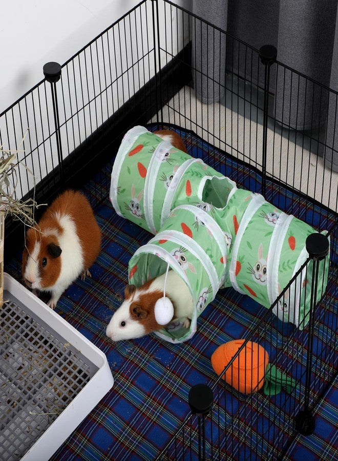 Rypet Guinea Pig Tunnel 3 Way Collapsible Small Pet Tunnels and Tubes with Interactive Ball for Baby Rabbit Ferret Hamster Chinchilla Hedgehog Hiding and Resting-Green - Image 5