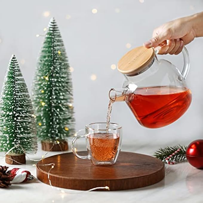 CnGlass Glass Teapot Stovetop Safe406Oz Clear Teapots With Removable Filter SpoutTeapot For Loose Leaf And Blooming Tea - Image 5