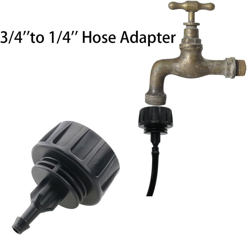 klarako 5PCS 1/4 Inch Drip Irrigation Tubing to 3/4 Inch Faucet/Garden Hose Adapter with Washers Agriculture and Gardening Irrigation System Fittings - Image 2