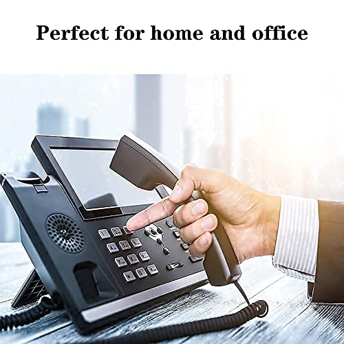 LanSenSu 5 Pack Phone Cord Landline8Ft Uncoiled / 1.4Ft Coiled Landline Phone Handset Cable RJ9 4P4C Telephone Accessory- Black - Image 4