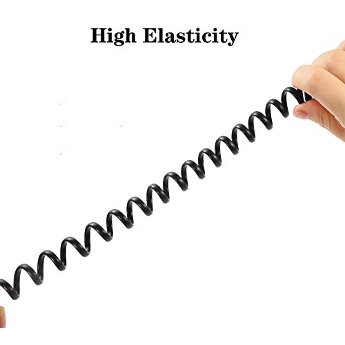 LanSenSu 5 Pack Phone Cord Landline8Ft Uncoiled / 1.4Ft Coiled Landline Phone Handset Cable RJ9 4P4C Telephone Accessory- Black - Image 3
