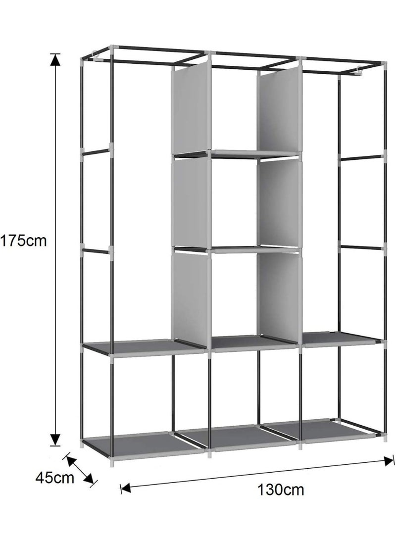 بلومنغ تايم خزانة ملابس بسيطة غير منسوجة، سهلة التركيب، مزودة بقسم تخزين، لون عنابي - Image 2