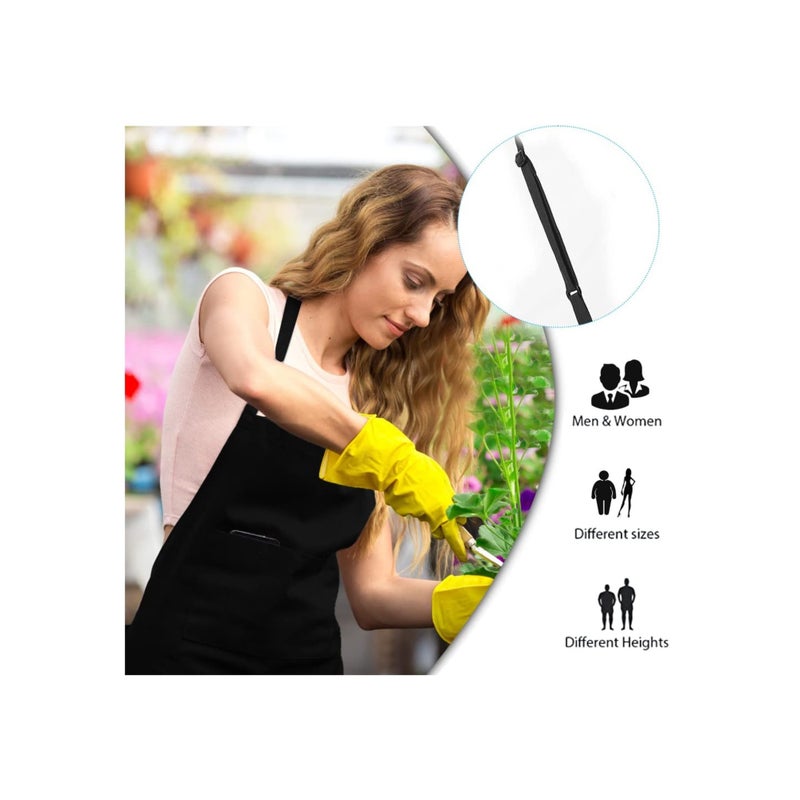 SOLARAE Chefs Apron for Men and Women, Top-notch Black Bib Aprons Water& Oil Resistant Chefs Apron Black Bib Aprons Kitchen Apron Premium Quality Bulk Bib Aprons Professional Chef Aprons for Cooking - Image 5