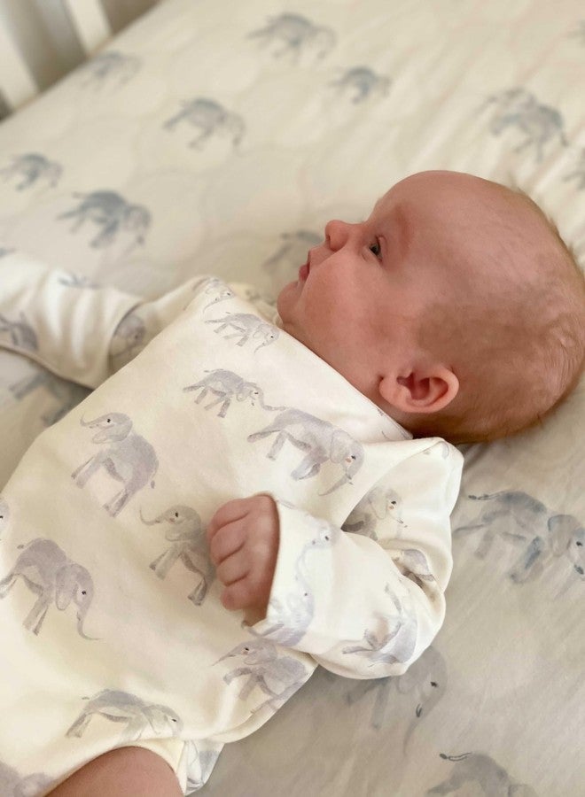 PEHR Shoulder Snap One-Piece, Follow Me Elephant | 100% Organic Cotton Baby Bodysuit | Sizes 0-18 Months - Image 3