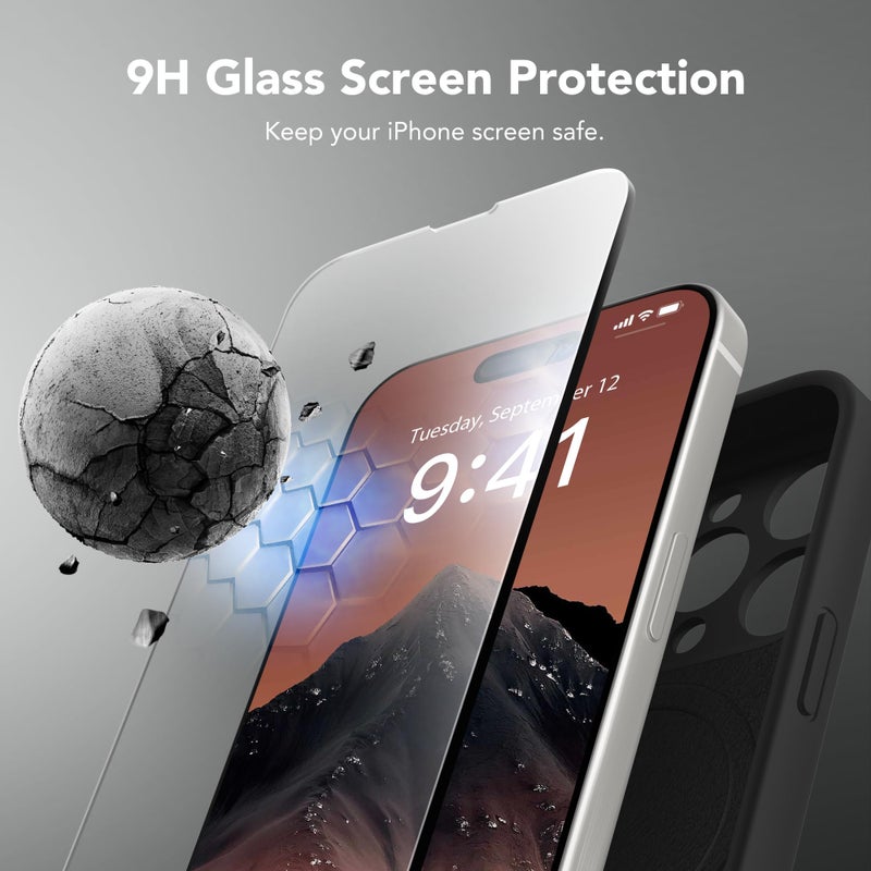 SuydanBox Magnetic for iPhone 13 Pro Case, Compatible with MagSafe, [Full Camera Protection][Screen Protector] Silicone Shockproof Protective Phone Case for iPhone 13 Pro 6.1", Black - Image 4