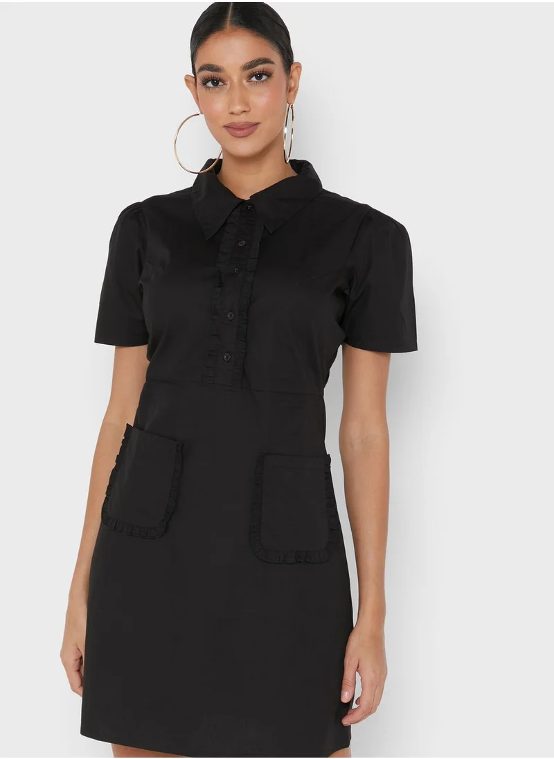 THE VANCA Pocket Button Detail Dress