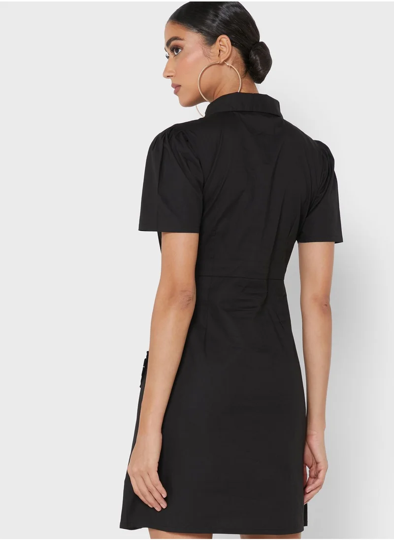 THE VANCA Pocket Button Detail Dress