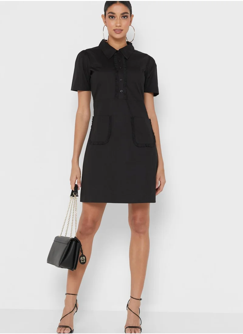 THE VANCA Pocket Button Detail Dress
