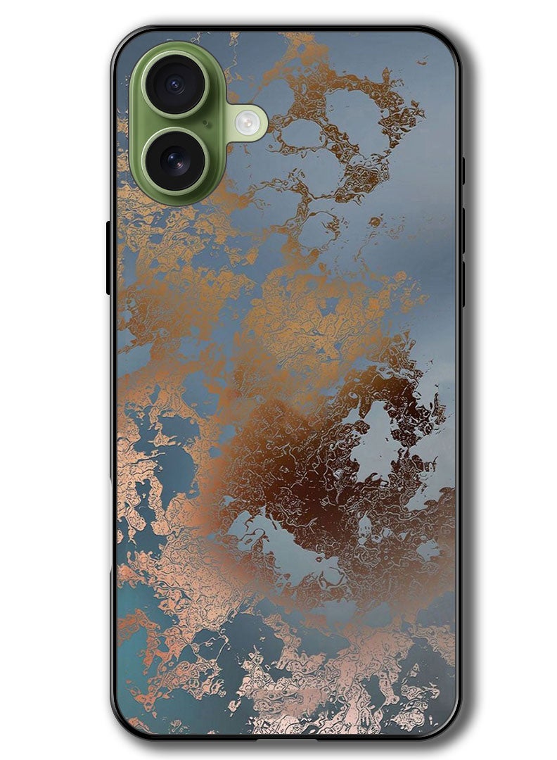 Theodor Case Compatible with Apple iPhone 17 6.3 Inch Protection Shockproof Bumper Cover Golden Grey Design - Image 1