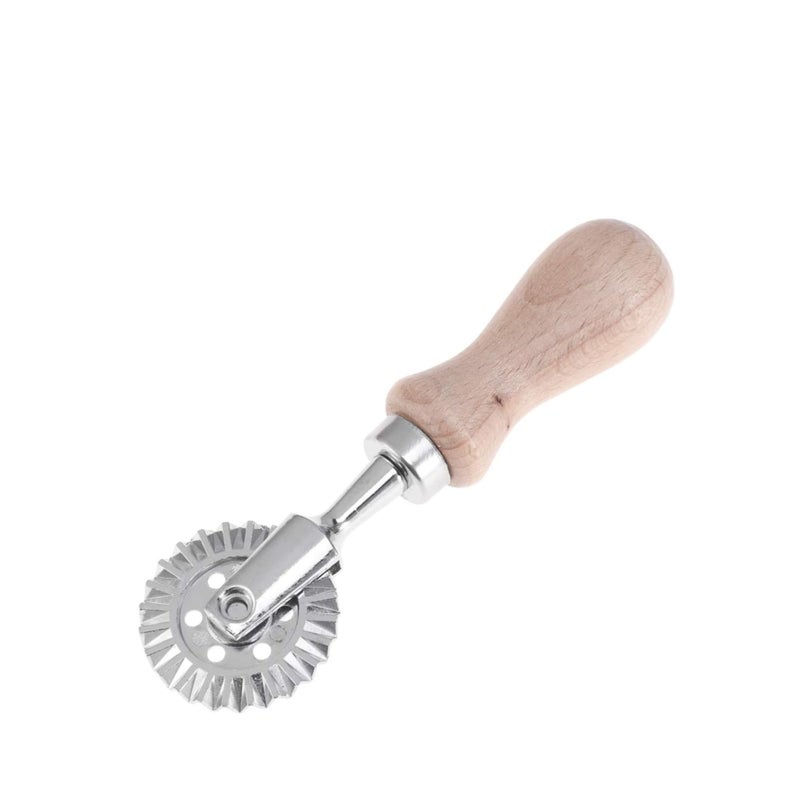 Zikra Pastry and Pasta Cutter Wheel, Stainless Steel Biscuit Mold Cookie Cutter Lace-up Embossed Baking Tool Dessert Pastry Mold with Wooden Handle - Image 2