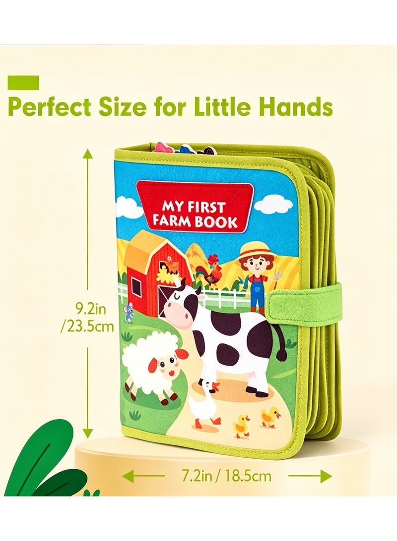 Montessori Farm Busy Book for Toddlers 1-3 Years Old - 20-in-1 Educational Activity Quiet Board Toy - Image 5
