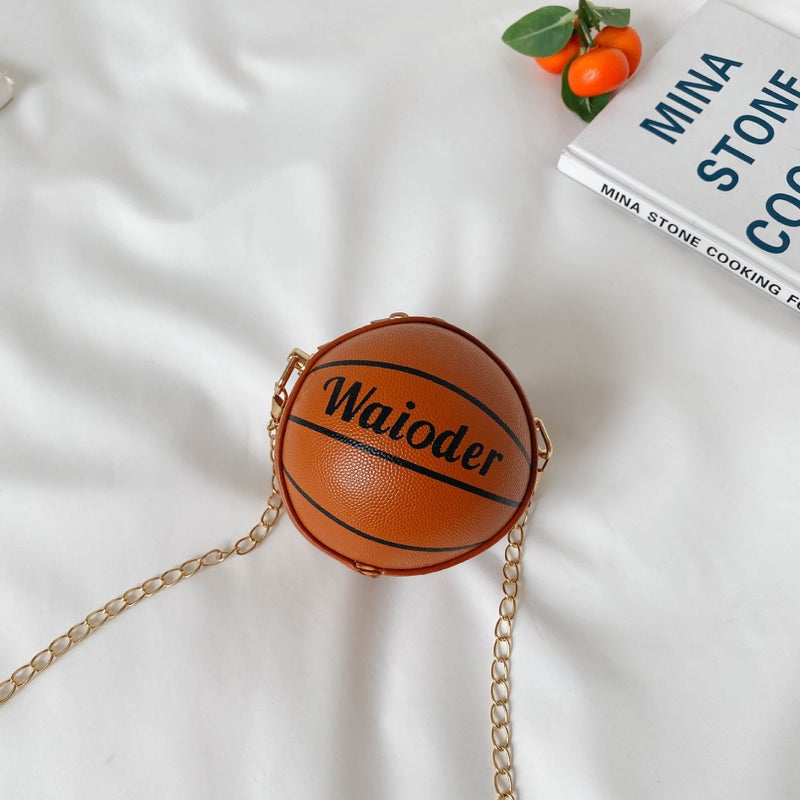 Trendy Kids Coin Purse Mini Basketball Bag Brown