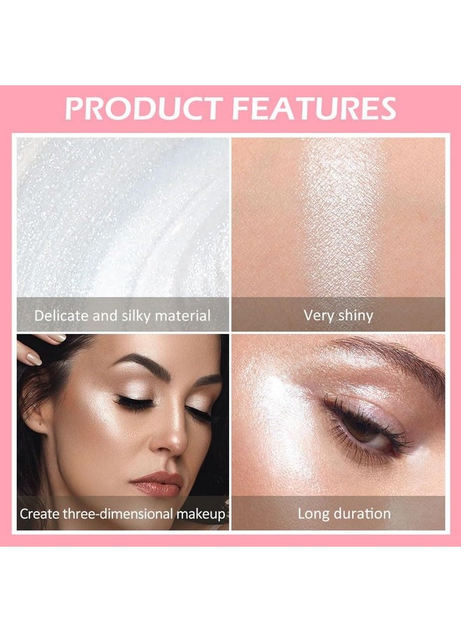 evpct White Silver Face Highlighter Makeup Liquid For Face Pearl White Face Shimmery Shimmer Foundation Powder Highlighter Makeup Palette Stick Body Highlighter Fairy Shimmer Glitter Bomb Illuminators  - Image 4