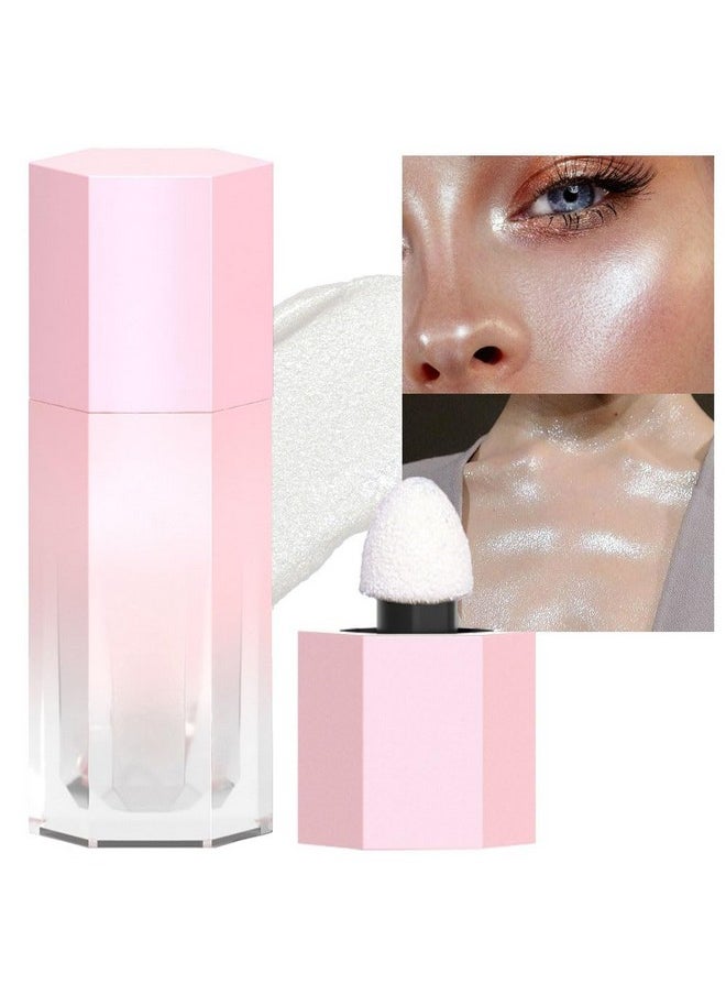evpct White Silver Face Highlighter Makeup Liquid For Face Pearl White Face Shimmery Shimmer Foundation Powder Highlighter Makeup Palette Stick Body Highlighter Fairy Shimmer Glitter Bomb Illuminators  - Image 1