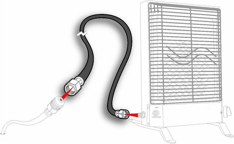 Wadoy مجموعة موصل خرطوم البروبان Wadoy RV بطول 3 أقدام - 3/8" أنثوي فلاش x 3/8" أنثوي فلاش موصل سريع 59913 (الطول الكلي 3.28 قدم) - Image 4