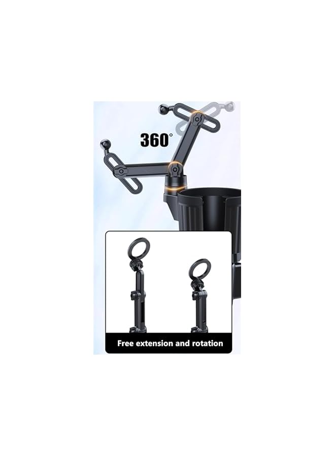 S-TOP Car Cup Holder Phone Holder, Adjustable Height Cup Mount, Expandable Base for iPhone and Android Devices, 360° Rotation (Magnetic) - Image 2