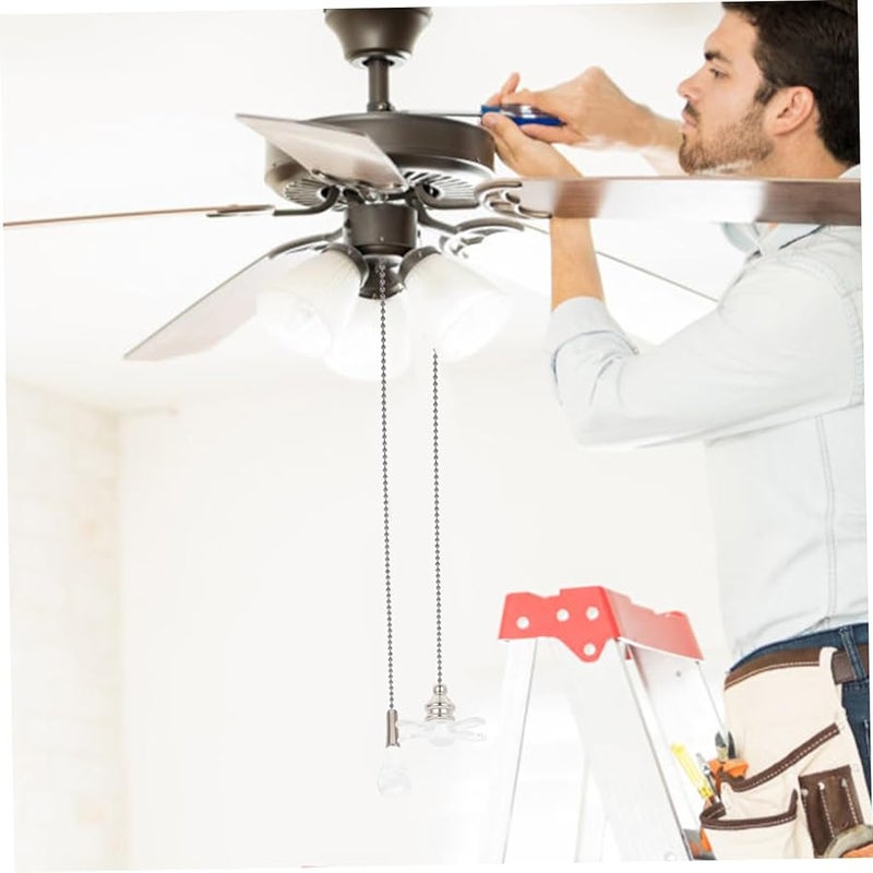 هومويويو 2 قطعة زخارف سلسلة سحب مروحة السقف الزجاجية بلورية شفافة للاستبدال - Image 4