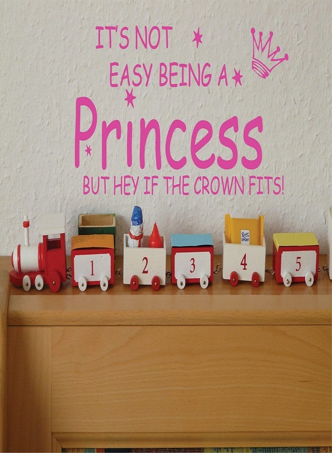 Blinggo NOT Easy Being A Princess Girl Wall Quote Sticker Graphic Vinyl Home Kid décor Pink 10" X 22" - Image 2