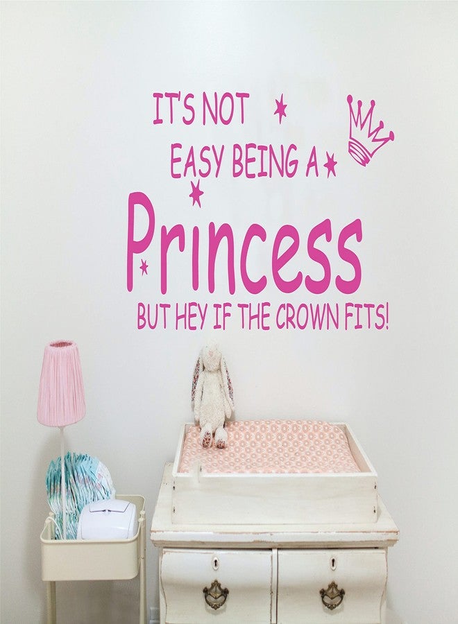 Blinggo NOT Easy Being A Princess Girl Wall Quote Sticker Graphic Vinyl Home Kid décor Pink 10" X 22" - Image 3