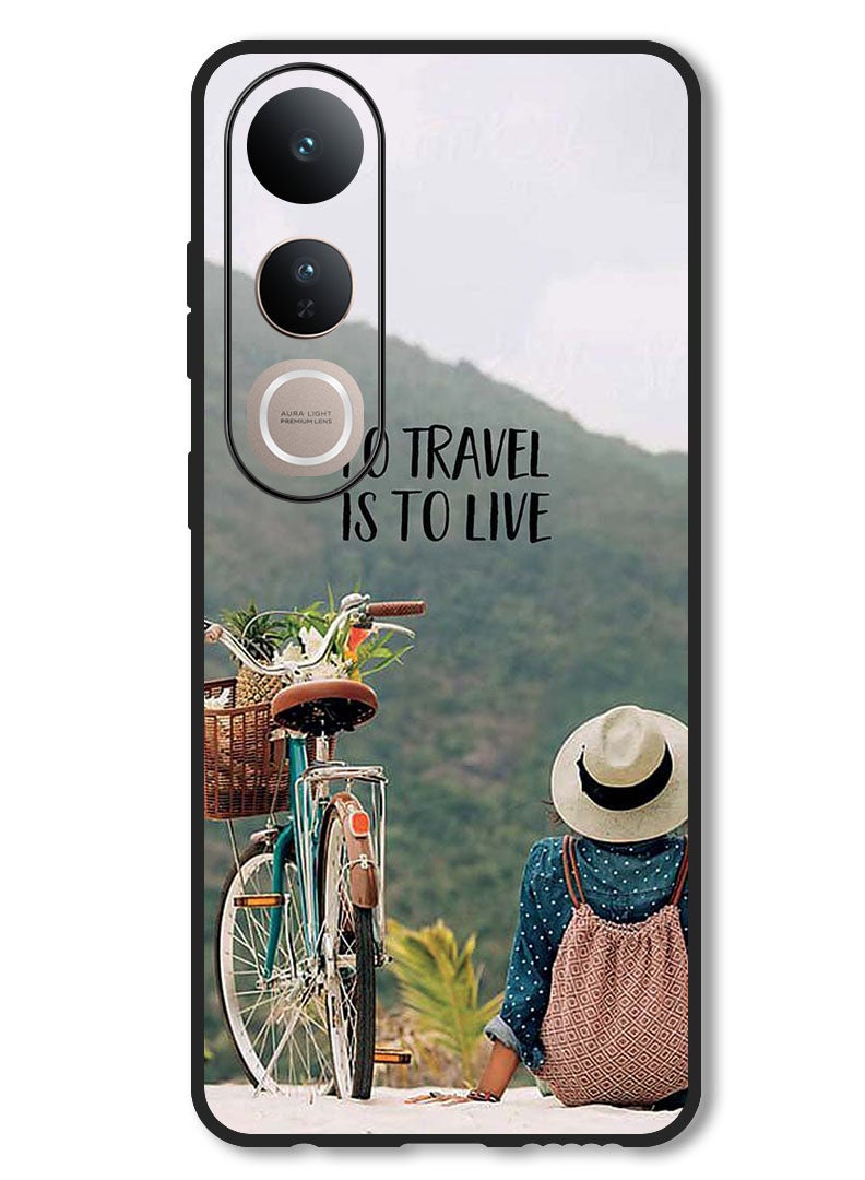 Theodor Case Compatible with Vivo V50 Lite Protection Shockproof Bumper Cover To Travel Is To Live - Image 1