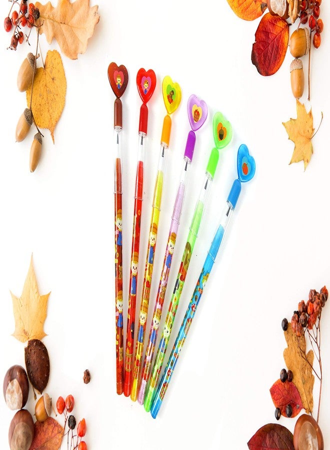 TINYMILLS 24 Pcs Fall Harvest Autumn Thanksgiving Multi Point Pencils Party Favors Goodie Bag Stuffers Carnival Prize Classroom Rewards - Image 4