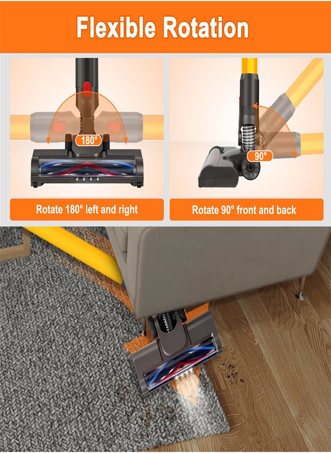 KASTWAVE - ملحقات المكنسة الكهربائية لـ Dyson V8 V11 V10 V7 V15، ملحق مكنسة كهربائية للأرضيات الخشبية من Motorhead مع ضوء LED، قطع غيار رأس فرشاة تنظيف توربو رول على شكل حرف V - Image 1