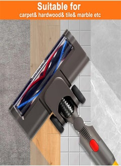 KASTWAVE ملحقات المكنسة الكهربائية لـ Dyson V8 V11 V10 V7 V15، ملحق مكنسة كهربائية للأرضيات الخشبية من Motorhead مع ضوء LED، قطع غيار رأس فرشاة تنظيف توربو رول على شكل حرف V  - Image 3