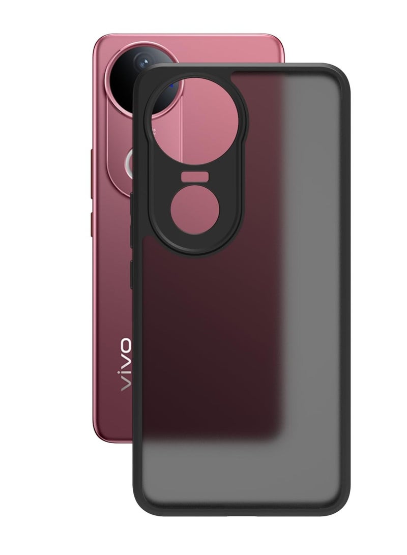 Case Cover Shockproof Hard PC Back Soft TPU Frame Matte Black Slim Protective Cover Compatible with  Vivo V50 ( Black) - Image 3