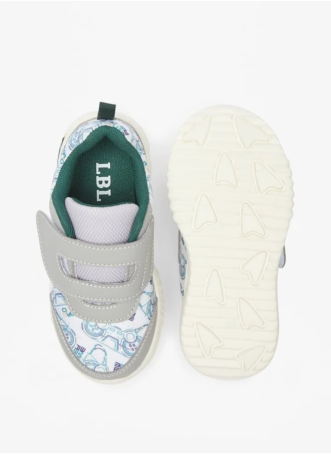LBL by Shoexpress Boys Game Print Sneakers with Hook and Loop Closure