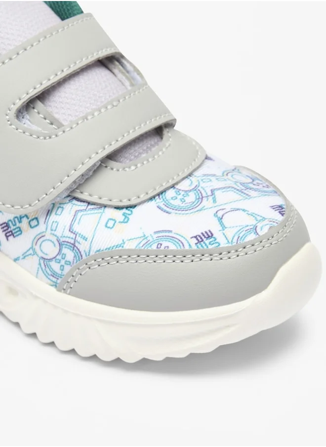 LBL by Shoexpress Boys Game Print Sneakers with Hook and Loop Closure