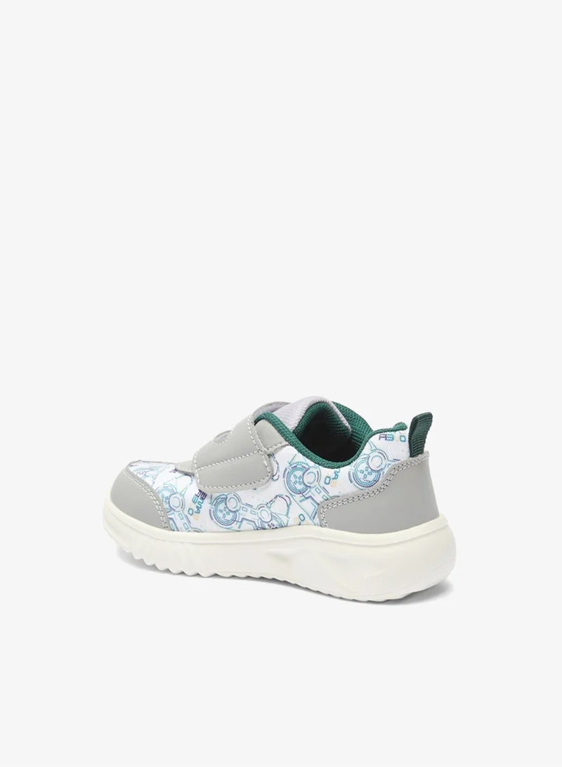 LBL by Shoexpress Boys Game Print Sneakers with Hook and Loop Closure