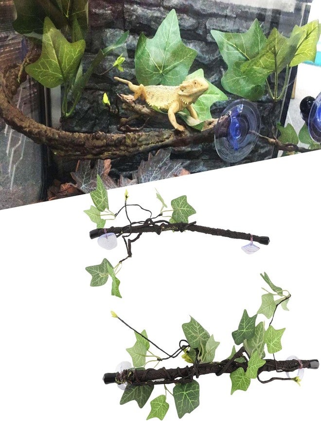 Asixxsix Reptile Corner Branch, 2 Pcs Resin Climb Tree Branch Decor, Amphibian Lizard Snake Climbing Ornament with Suction Cup for Snakes Amphibian Bearded Dragons Lizards Frogs Geckos - Image 2