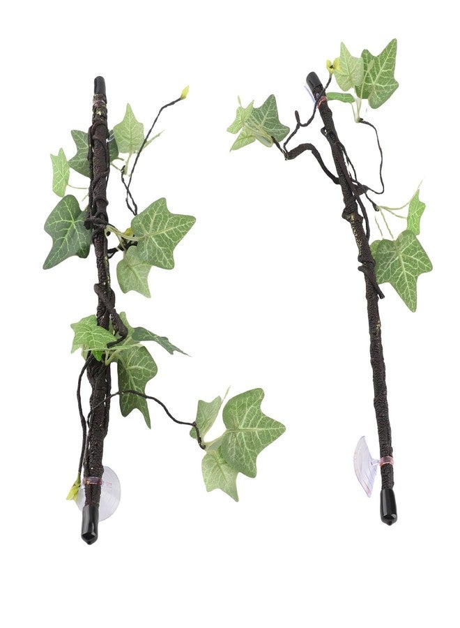 Asixxsix Reptile Corner Branch, 2 Pcs Resin Climb Tree Branch Decor, Amphibian Lizard Snake Climbing Ornament with Suction Cup for Snakes Amphibian Bearded Dragons Lizards Frogs Geckos - Image 1