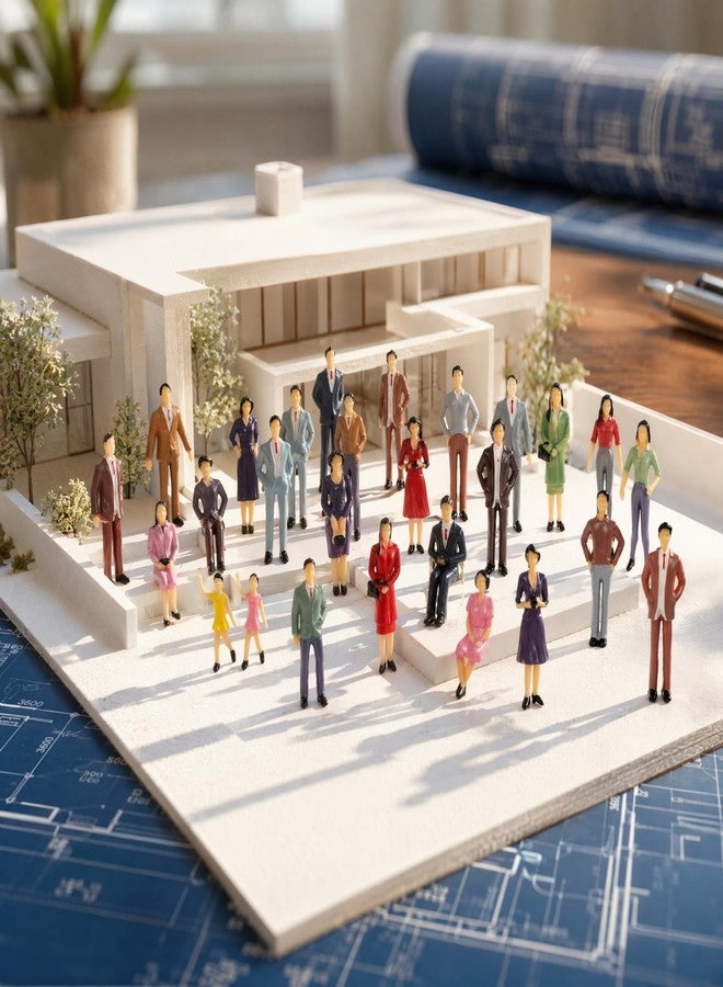 Garneck 30PCS Miniature People Figurines: Plastic Mini Figures Tiny People Dollhouse Accessories Model Train Decor for Sand Table Diorama Scene Architectural Projects - Image 3