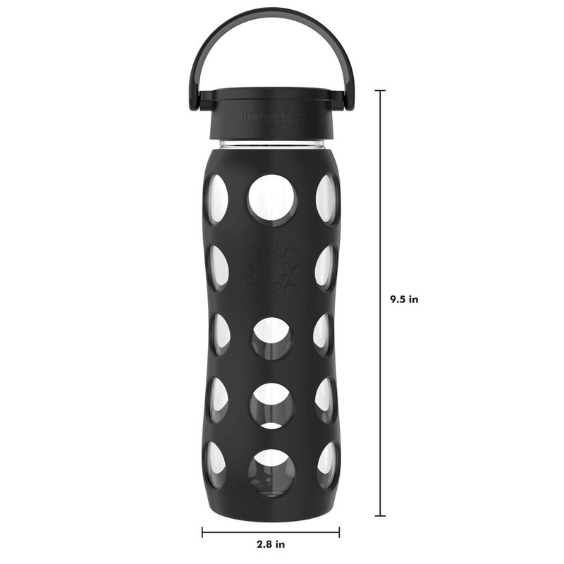 Lifefactory 22-Ounce BPA-Free Glass Water Bottle with Classic Cap and Protective Silicone Sleeve  Onyx - Image 5