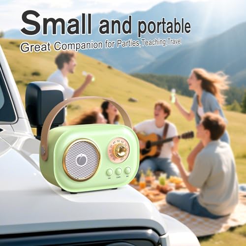 heetipuk Mini Karaoke MachineWhite Elephant GiftsStocking Stuffers for Teen Christmas Gifts for 312 Years Old Portable Bluetooth Speaker with Wireless Microphone Kids Boys GirlsGreen - Image 5