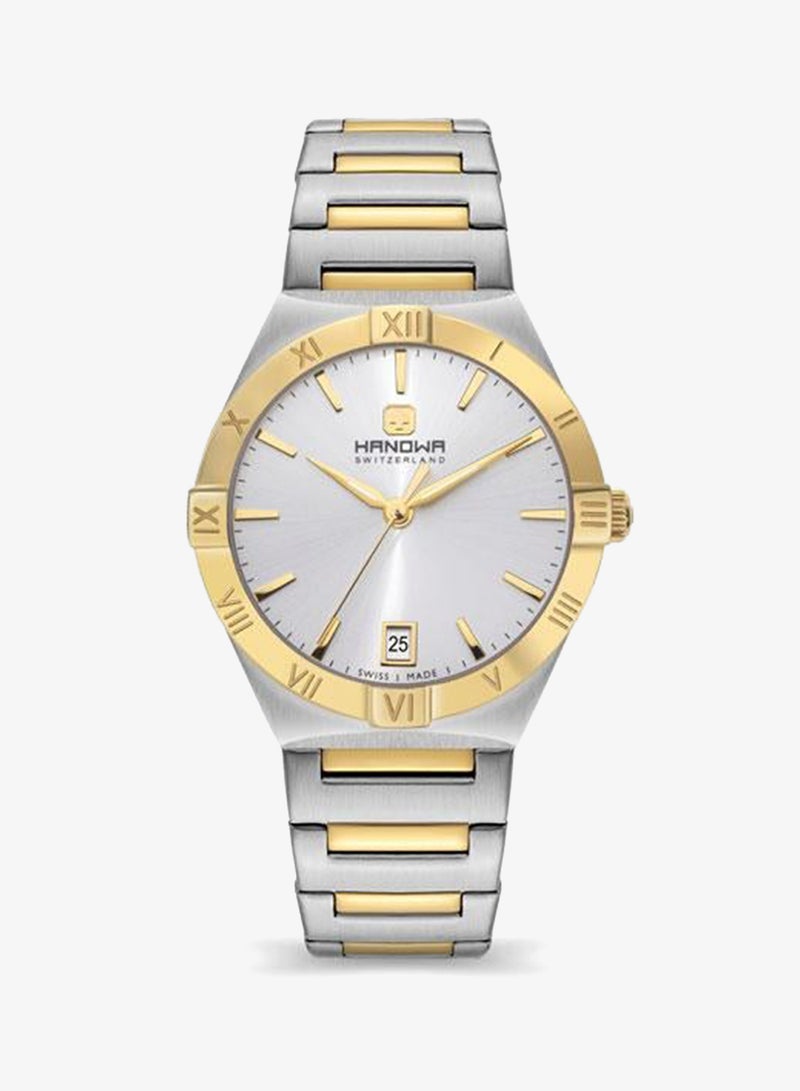Hanowa Surselva Silver Dial Silver Gold Stainless Steel Bracelet Analog Watch for Women 34mm - Image 1