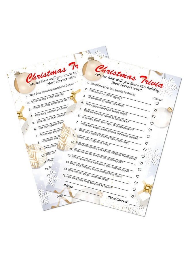 RokAPary Christmas Trivia Game, Game For Family And Friends, Office Group, Holiday Party Fun, Play Pack Of 30 Cards 5”X7”. Made In Usa  - Image 1