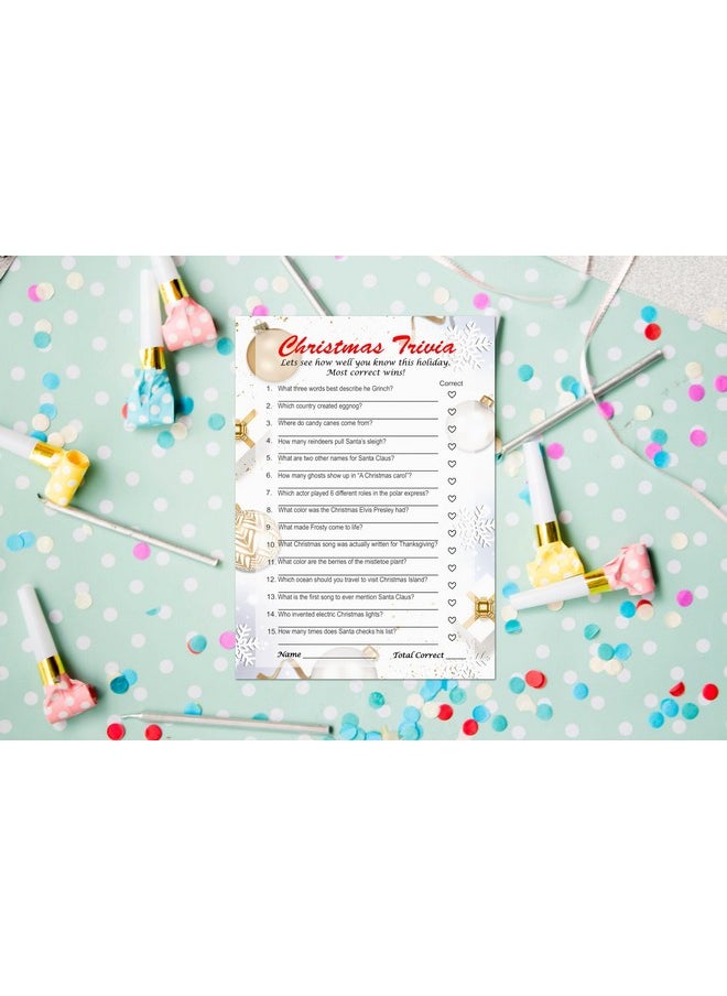 RokAPary Christmas Trivia Game, Game For Family And Friends, Office Group, Holiday Party Fun, Play Pack Of 30 Cards 5”X7”. Made In Usa  - Image 5