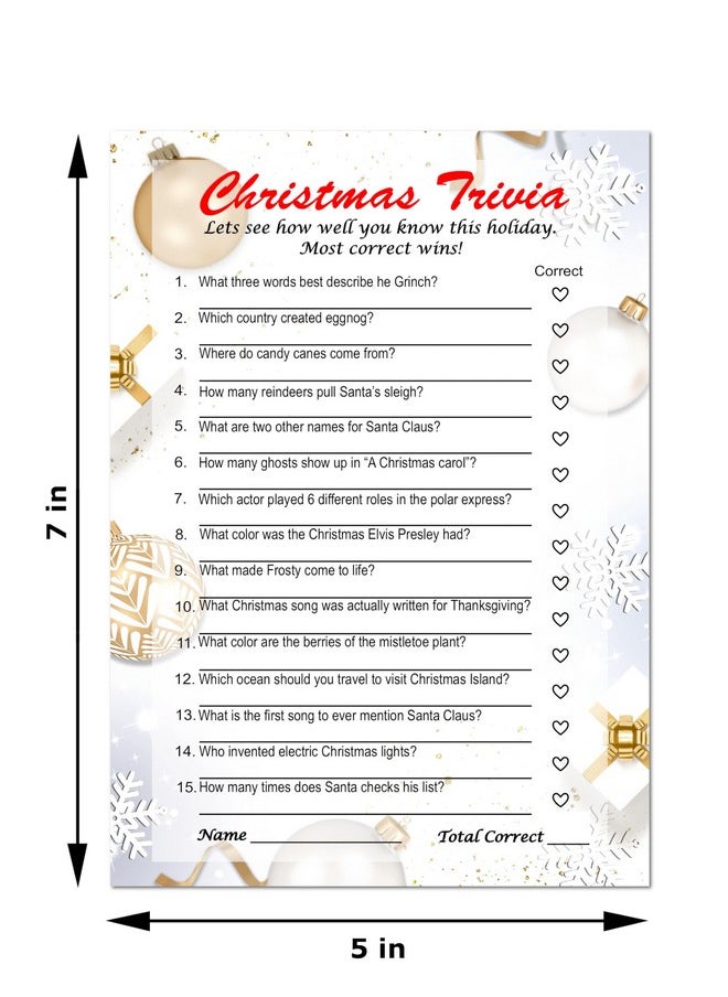 RokAPary Christmas Trivia Game, Game For Family And Friends, Office Group, Holiday Party Fun, Play Pack Of 30 Cards 5”X7”. Made In Usa  - Image 2