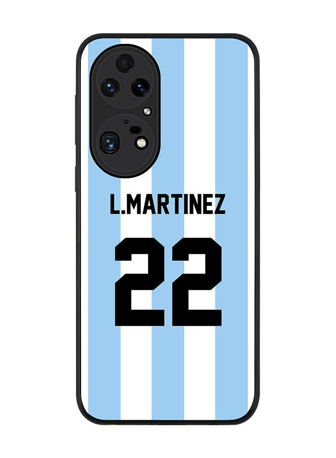 Stylizedd Rugged Black edge case for Huawei P50 Pro Slim fit Soft Case Flexible Rubber Edges Anti Drop TPU Gel Thin Cover - Football Team - Argentina Player Name - L.Martinez - Image 1