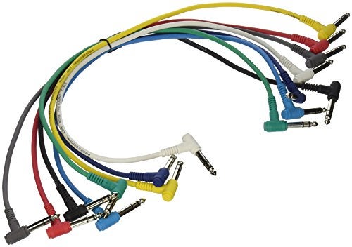 OnStage On-Stage Hot Wires Right Angle 1/4" TRS Patch Cables, 17" (8 Pack) - Image 5